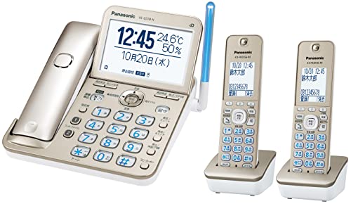 熱中症 対策 パナソニック コードレス機(子機2台付き) 温度・湿度アラーム搭載 シャンパンゴールド VE-GD78DW-N