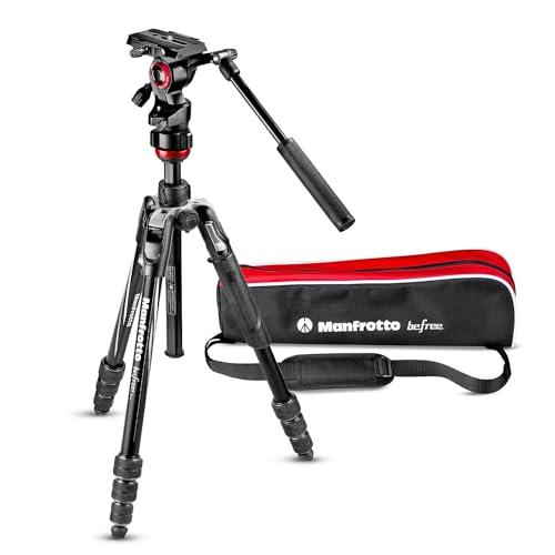 ヴァイテックイメージング Manfrotto ビデオ三脚 Befreeアドバンス アルミ 4段 フルードビデオ雲台 ツイストロック式T三脚キット ブラック ミラーレス一眼 運動会 旅行 ブイログ MVKBFRT-LIVE