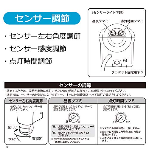 オーム(OHM) 電機 E-Bright LEDセンサーライト コンセント式 2灯 LS-A2305A19-K 06-4243black_4