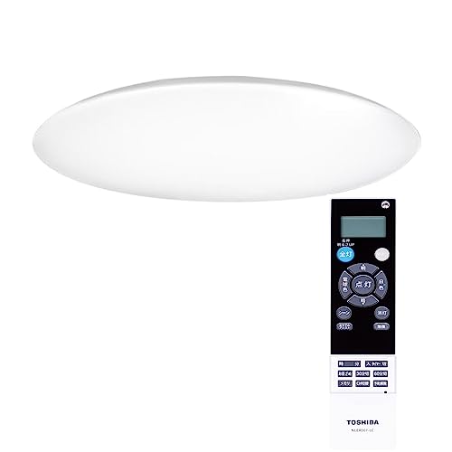 東芝(TOSHIBA) LEDシーリングライト 調光・ワイド調色タイプ 10畳 シンプル しっかり明るい 明るさ約1.3倍アップ機能 ON/OFFタイマー おやすみタイマー リモコン付き NLEH10028B-LC