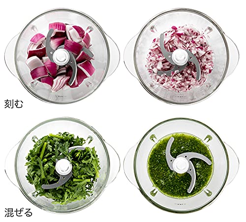 大石アンドアソシエイツ ラッセルホブス フードプロセッサー 電動 フードミキサー 1台4役 0.5L ミニチョッパー シルバー 7820JP