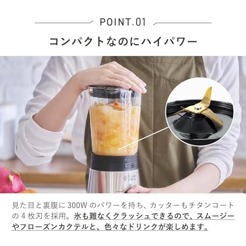 ラッセルホブス(Russell Hobbs) 大石アンドアソシエイツブレンダー ミキサー ジューサー 0.5L 小さめの氷も砕ける 電動 2段階調整 スムージー ガラス容器 2300JP