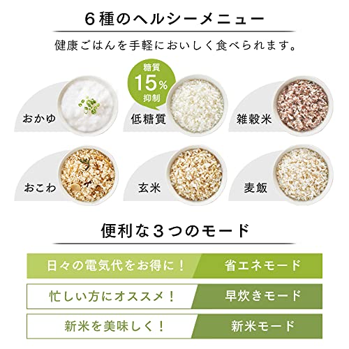 アイリスオーヤマ 炊飯器 3合 圧力IH 一人暮らし 50銘柄炊き分け機能 極厚火釜 ブラック 2022年モデル RC-PDA30-B_4