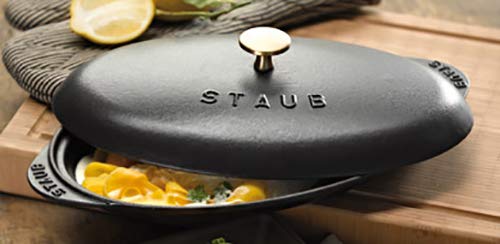 staub ストウブ 「 シャローオーバルホットプレート ブラック 」 皿