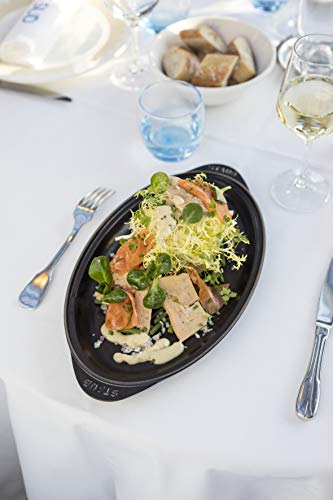 staub ストウブ 「 シャローオーバルホットプレート ブラック 」 皿