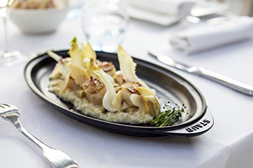 staub ストウブ 「 シャローオーバルホットプレート ブラック 」 皿