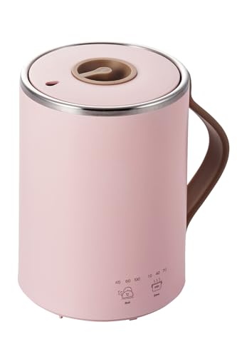 エレコム マグカップ型電気なべ 電気ケトル 350mL Cook Mug クックマグ  湯沸かし 煮込み 温度調節 タイマー付き 保温  スープメーカー ケーブル長 1.5m ピンク HAC-EP02PN