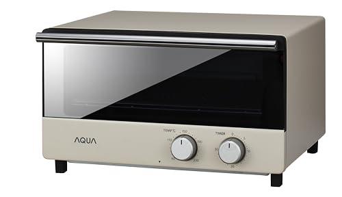 アクア (AQUA)トースター 4枚焼き (1200W / 遠赤外線ヒーター / 30分タイマー) オーブントースター 温度調節可能 (受け皿/レシピブック付き) TS4HR グレージュ