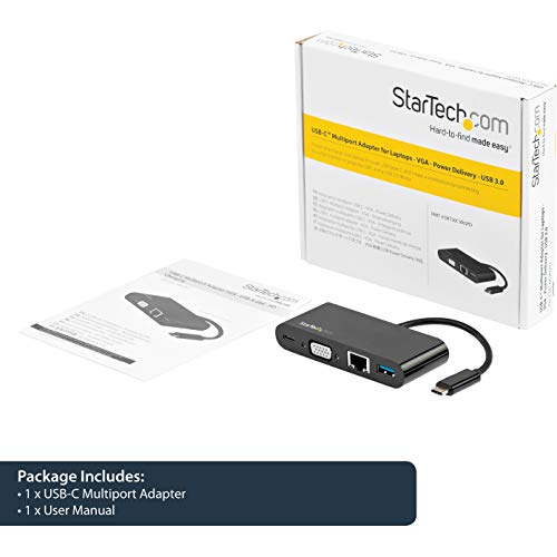 StarTech.com USB Type-C接続マルチアダプタ VGA/ 60W USB PD/ギガビット有線LAN USB 3.0準拠 DKT30CVAGPD_4