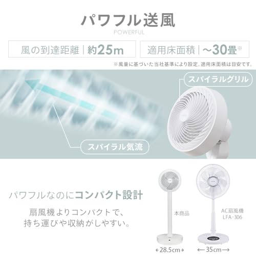 節電対策 アイリスオーヤマ(IRIS OHYAMA) サーキュレーター 30畳 上下首振り 左右首振り DCモーター 扇風機 空気循環 省エネ 節電 卓上 パワフル送風 コンパクト 静音 一人暮らし 部屋干し STF-DCD18T-W ホ_4