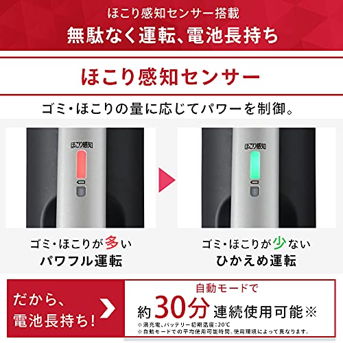 アイリスオーヤマ 掃除機 コードレス 極細軽量 ハンディ 紙パック スティッククリーナー 静電モップ搭載 軽量 1.4kg 2WAY ほこりセンサー搭載 SBD-75-B ブラック