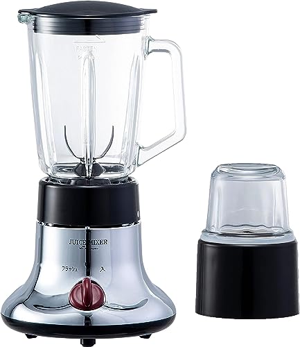 FUKAI ブラックチタンミル＆ジュースミキサー | 氷も砕ける ブラックチタンコート ミキサー ガラスボトル コンパクト ミルミキサー 保護装置付き 野菜 果物スムージー FJM-705