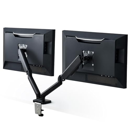 エレコム モニターアーム デュアル 2画面 17~32インチ対応 耐荷重:9kg ガス式 VESA規格対応 ブラック DPA-DS02BK