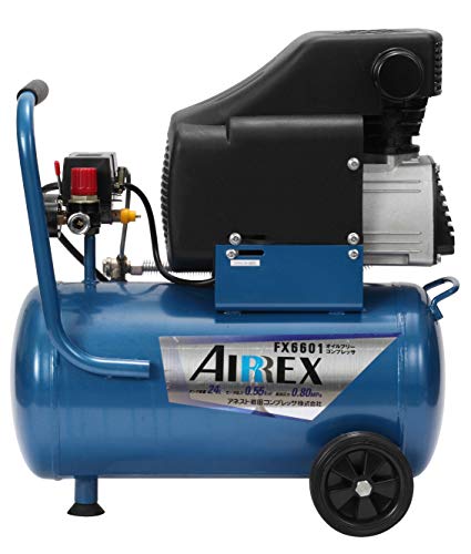 アネスト岩田 AIRREX コンプレッサ オイルフリー 低回転モーターモデル 24L FX6601
