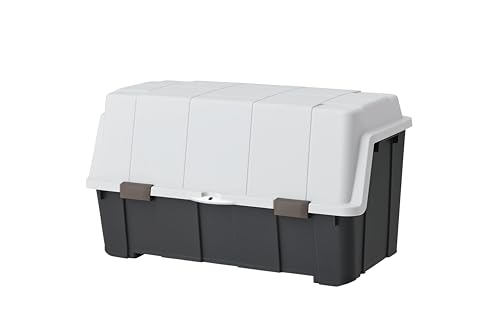 天馬(Tenma) 大容量の屋外収納ボックス 日本製 重い物でも取り出しやすい大きく開くコンテナ ベランダ収納 ホームボックス 灯油タンクにピッタリな収納ストッカー 鍵穴付きで防犯対策 収納ケース 宅配ボックス ゴミ箱 プラスチック 大き