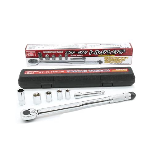 エマーソン(Emerson) トルクレンチ トルク対応レンジ 40〜200N・m トルク精度 ±4% 12.7mm (1/2インチ) 103N・mプリセットタイプ 14/17/19/24mm+21mm薄口ロングソケット、エクステンションバ