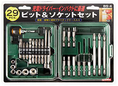 イーバリュー(E-Value) ビット&ソケットセット 充電ドライバー・インパクトドライバー用 29点組 BS-4の通販は