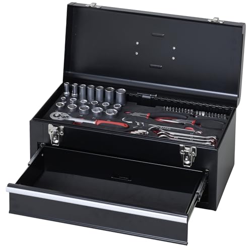 [山善] 工具セット 工具ケース 58点セット 家庭用 電動工具 ソケット レンチ ドライバー ペンチ ニッパ MS-2358