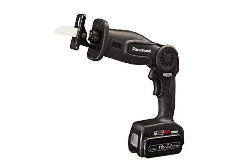 パナソニック 充電レシプロソー 18V 5.0Ah電池パック×2個/充電器/ケース付 デュアル (14.4V/18V対応) 4段階フレキシブル可動 小型・軽量 電動のこぎり EZ47A1LJ2G-B ブラック