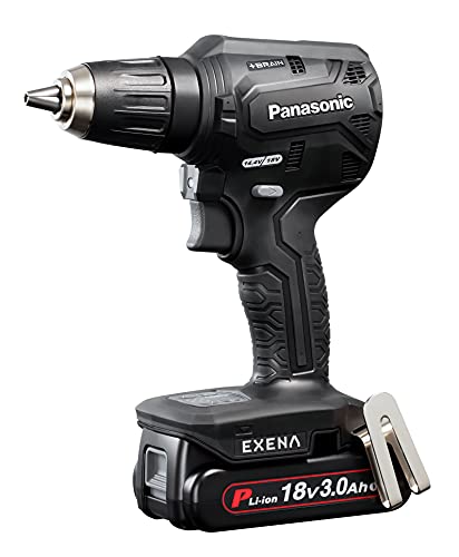 パナソニック 充電ドリルドライバー 18V 3.0Ah電池パック×2個/充電器/収納ケース付 EXENA デュアル (14.4V/18V対応)+BRAIN 電子クラッチ搭載 Pシリーズ EZ1DD1N18D-B ブラック