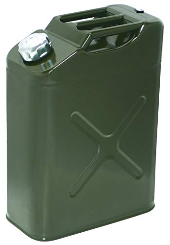 エマーソン(Emerson) 縦型ガソリン携行缶 20L 消防法適合品 KHK 鋼板厚0.8mm トリプルハンドル ノズル収納可能 ノズルフィルター付き 冷間圧延鋼板 底面が直接地面に当たらず損傷を防ぎやすい構造 EM-143