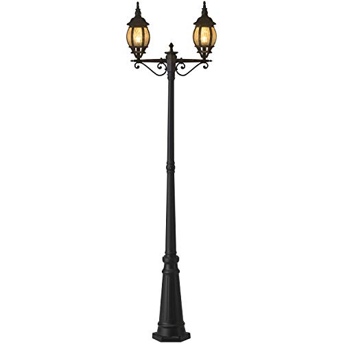 タカショー ガーデンライト ローボルト ストリートライト 2灯 コントローラーセット 約幅60cm×高さ228cm ブラック 屋外 間接照明 防水 街灯 ヨーロピアン風 アルミニウム・樹脂 LGL-W03