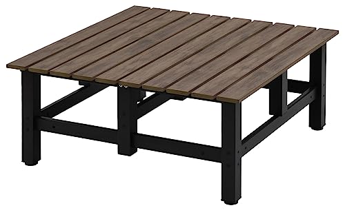 [ガーデンマスター] ウッドデッキ ガーデンベンチ 幅90×奥行90×高さ40cm PS ポリスチレン お庭 ベランダ テラス バルコニー 休憩所 喫煙所 ダークブラウン PDX-90