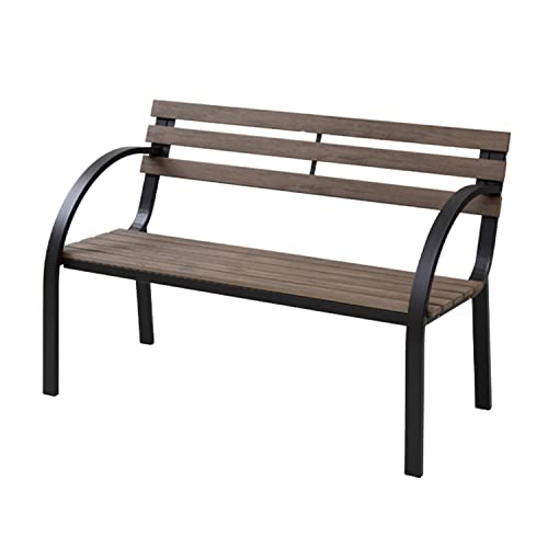 [山善] ガーデンベンチ 幅110×奥行57.5×高さ75cm PS ポリスチレン お庭 ベランダ テラス バルコニー 休憩所 喫煙所 ダークブラウン PLC-D08の通販は