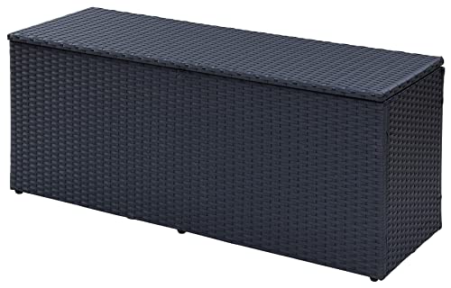 [ガーデンマスター] ウィッカー 収納庫 幅120×奥行39×高さ52cm (幅120cmタイプ) 物置 収納ベンチ 玄関 軒先 お庭 ベランダ テラス バルコニー ダークブラウン NWS-120(DBR)の通販は