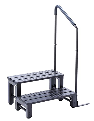 リビングアウト(Living Out) アルミステップ台 手すり付き 2段 ブラックの通販は 14,100円