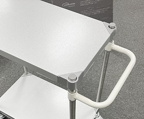 ガルバシェルフワゴン46×90 3段 ポール900 取っ手付きWH_1