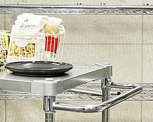 ステンレスシェルフワゴン60×60 2段キャスター700 取っ手付き SV
