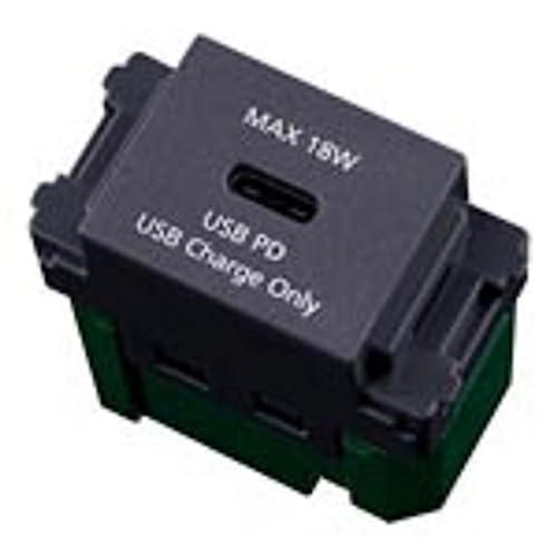 パナソニック (Panasonic) 埋込充電用USBコンセント 18W USB-C 1ポート マットグレー 幅44×奥行48×高さ22.7mm WN14841MH