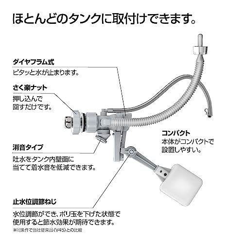 SANEI トイレロータンク修繕セット スリムタップ+ゴムフロート マルチセット 水漏れ補修 V56S グレー_1
