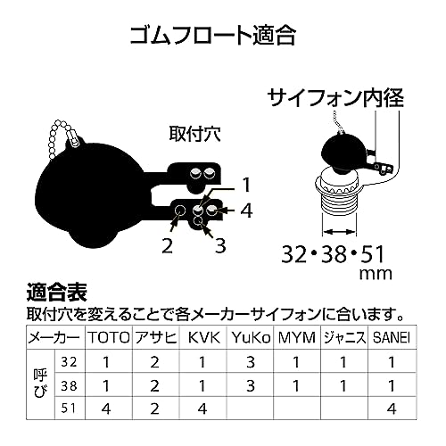SANEI トイレロータンク修繕セット スリムタップ+ゴムフロート マルチセット 水漏れ補修 V56S グレー_4
