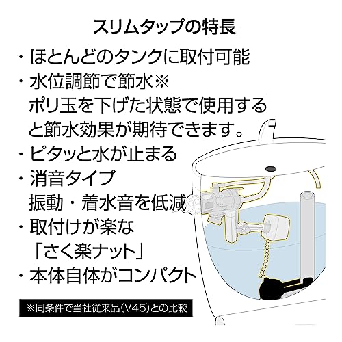 SANEI トイレロータンク修繕セット スリムタップ+ゴムフロート マルチセット 水漏れ補修 V56S グレー_5