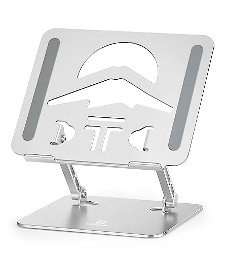 ツビワ（ToBeoneer） ノートパソコンスタンド PCスタンド タブレットホルダー 折り畳み式 卓上 高さ角度調整 人間工学 腰痛 猫背 肩こり解消 滑り止め保護 在宅ワーク 机 省スペース アルミ製 ZOOM会議 Macbook,iの通販は
