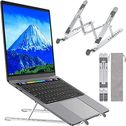 ノートパソコンスタンド 折りたたみ式 ラップトップスタンド PCスタンド iPadスタンド 7段の高さ調節可能 パソコン スタンド 卓上 放熱 冷 却 縦置 軽量 放熱性タブレット スタンド 25KG荷重 10〜17.3インチに対応 持ち