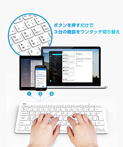 Ewin 日本語配列 キーボード ワイヤレス マウスセット bluetooth キーボード ios android Windows mac四つシステム対応 ipad iphone スマホ パソコン タブレット 三つデバイス自由に切替え 3