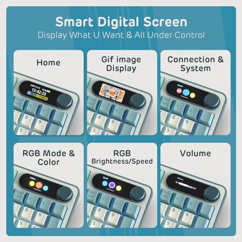 RK ROYAL KLUDGE S98 メカニカルキーボード、スマートディスプレイおよびノブ付き、トップマウント 96% ワイヤレスメカニカルキーボード BT/2.4G/USB-C、ホットスワップ可能、ソフトウェアサポート、大容量バッテリ_2