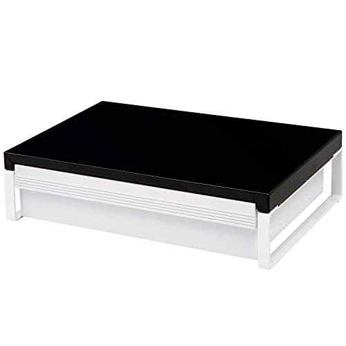 リヒトラブ パソコン台 モニター台 机上台 黒 幅39×奥行25×高さ10cm 引出し付 耐荷重15kg A7341-24の通販は