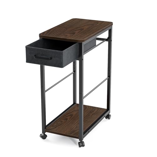 DEWEL プリンター台 パソコンラック 幅48cm×奥行29cm×高さ70cm プリンターラック 布製引き出し付き キャスター付き 丸角設計 サイドワゴン サイドテーブル プリンターカート プリンターワゴン オフィス ホーム収納用 袖机の通販は 7,828円