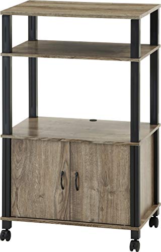 不二貿易 マルチワゴン キッチンワゴン 幅59.7cm ナチュラル ブラック 簡単組み立て キャスター付き フィット 99905の通販は