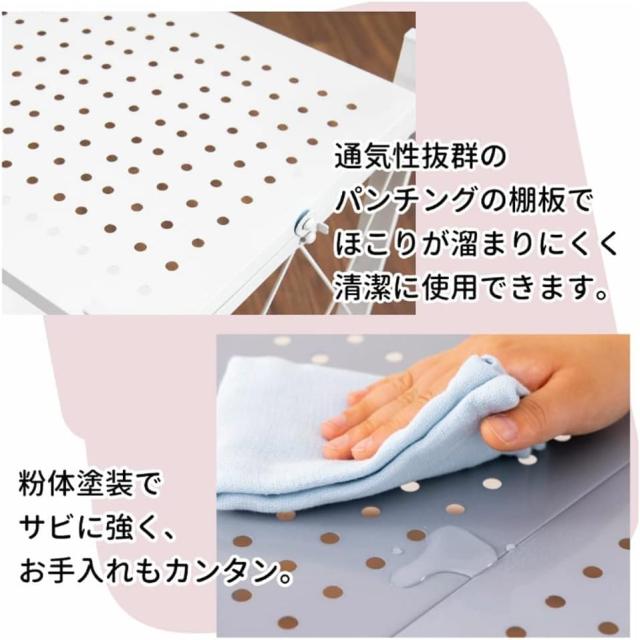 JOOHY スチールラック 収納ラック キャスター付き メタルラック 折りたたみ式 オープンラック 5段 幅70×奥行34×高さ163cm キッチンラック シェルフ 食器棚 移動便利 大容量 組立簡単 広げるだけで使える （ブラック）_3