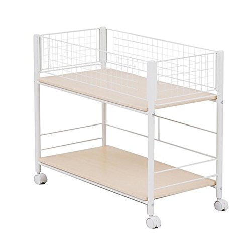 山善 押入れ(クローゼット)収納 ラック 幅38×奥行77×高さ65cm ストッパー付きキャスター 上段かご・下段棚板 ネット・棚板取り外し可能 組立品 ナチュラルメイプル/アイボリー OSR-7538NM/IV 6,536円