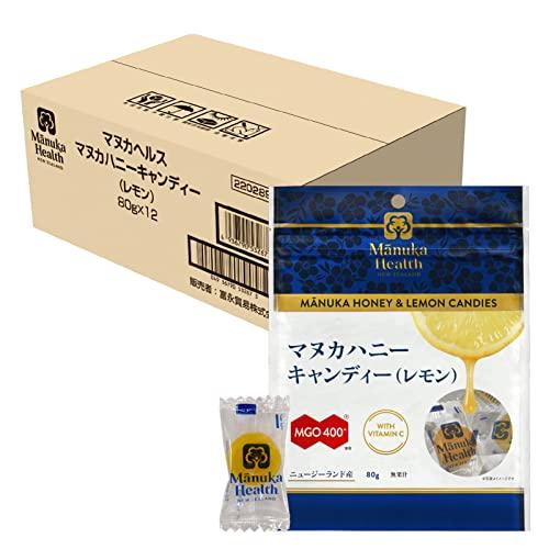 MANUKA HEALTH NEW ZEALAND(マヌカヘルス ニュージランド) マヌカハニーキャンディレモン 80g×12個 MGO400 配合 個包装 チャック付き [ ニュージーランド産 蜂蜜 使用 ]