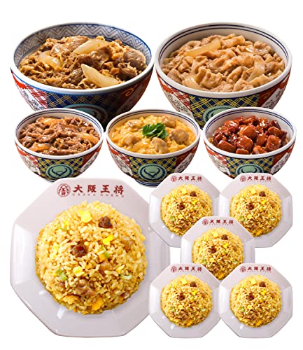 吉野家×大阪王将 丼の具&チャーハン詰め合わせセット (合計10食) どんぶり 冷凍食品 牛丼の具 親子丼 豚丼 牛焼肉丼 焼鶏丼 仕送り 惣菜 炒飯 中華 おつまみ レトルト