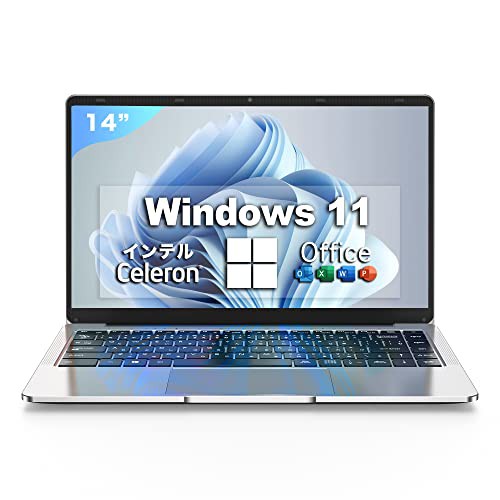 Windows 11搭載 ノートパソコン【Microsoft Office 2019搭載】 Dobios ノートPC 日本語キーボードフィルム付き1.6GHz 14.1型液晶/Webカメ