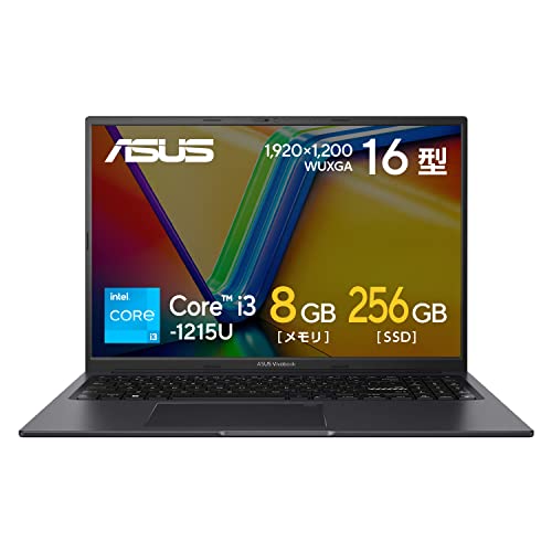 ASUS ノートパソコン Vivobook 16X 16インチ 第12世代 Core i3-1215U メモリ8GB SSD256GB WPS Office搭載 Windows11 バッテリー駆動8.8時間 Type-C給電対応 重量1.の通販は