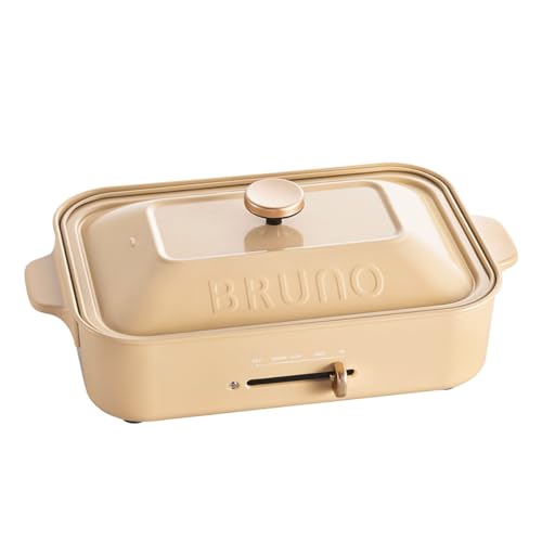 BRUNO ブルーノ コンパクトホットプレート 本体 プレート2種 (たこ焼き 平面)レシピブック 付き イエロー Yellow 黄 おしゃれ かわいい これ1台 一台 蓋 ふた付き 1200w 温度調節 洗いやすい 1人 2人 3人 用の通販は